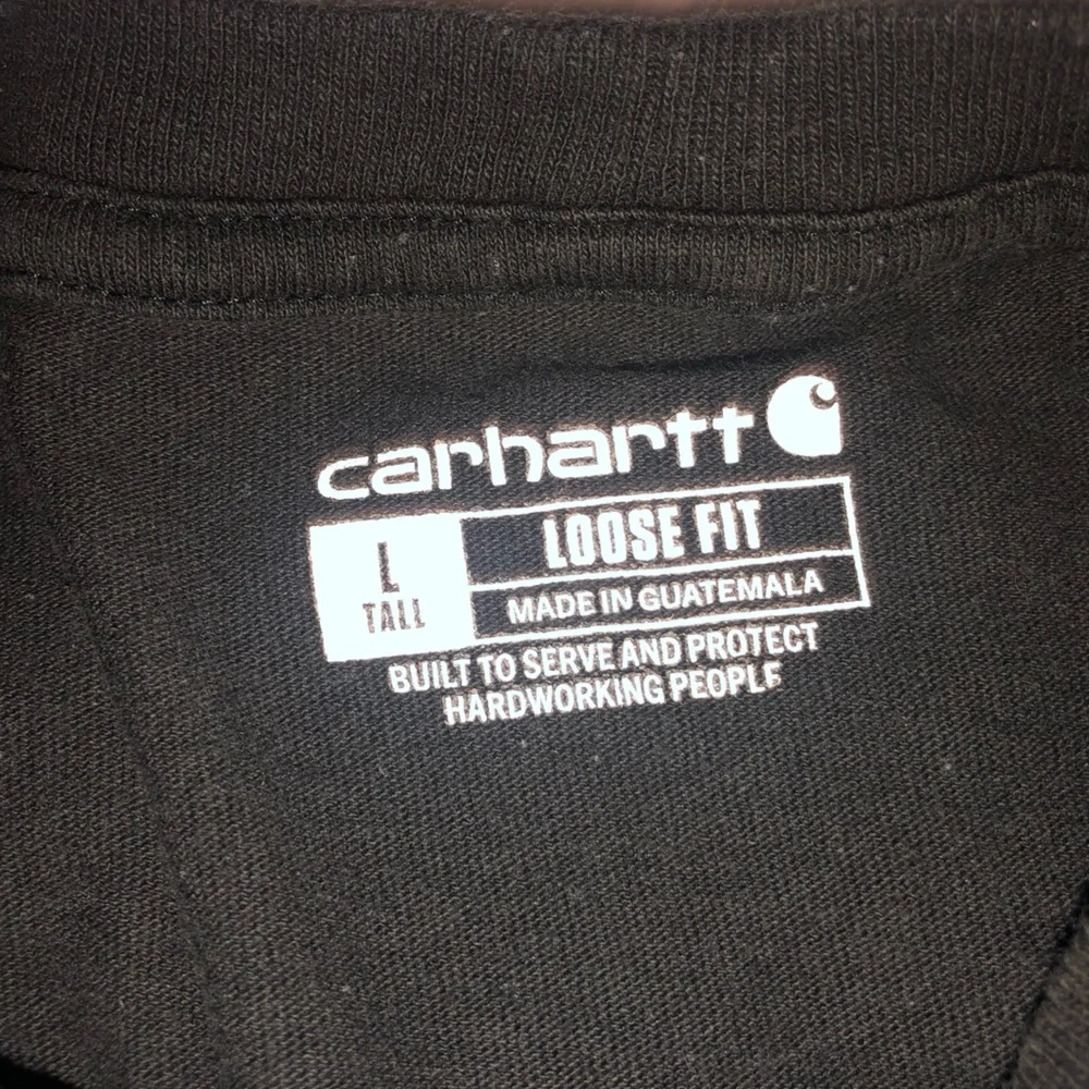 Carhartt Mens Loose Fit Long Sleeve Spell Out Logo Shirt-Lg Tall Black Cotton - Picture 3 of 7